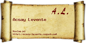 Acsay Levente névjegykártya