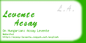 levente acsay business card